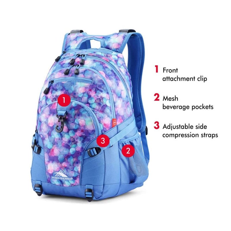 HIGH SIERRA حقيبة ظهر هاي سييرا لووب، للسفر أو العمل مع حافظة لوحي، مقاس واحد، أزرق لامع/لازوردی - Image 2